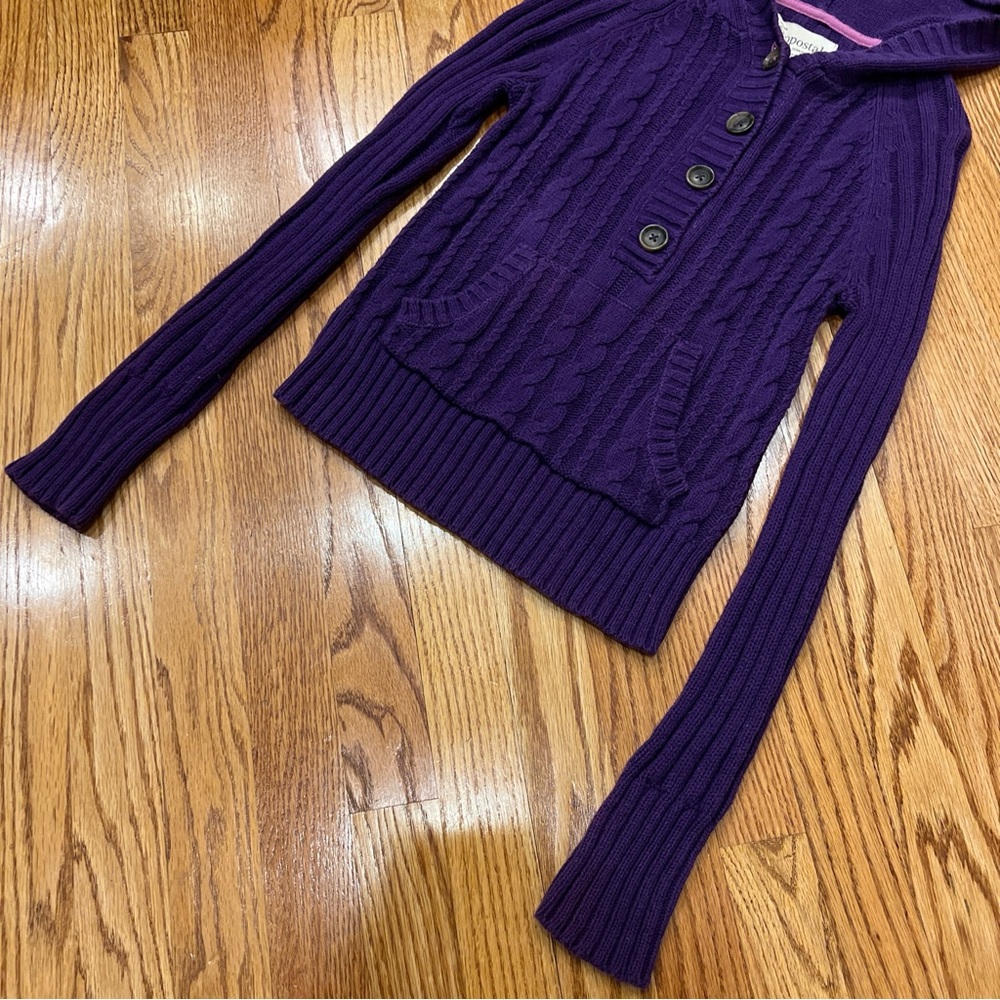 Vintage Y2K Babydoll Sweater Top Hooded S Bella Swan Elena Gilbert Aeropostale - Picture 3 of 5